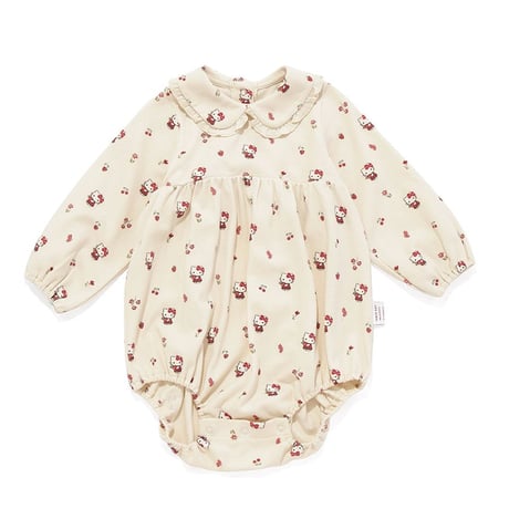 【 Jamie kay × HELLO KITTY 】JBCO264910 OC総柄プリントロンパース PNK（size 70, 80）