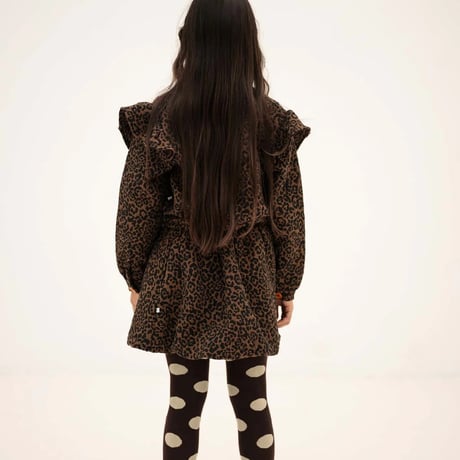 【Repose AMS】balloon mini skirt - chocolate leopard acquard