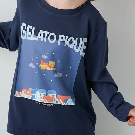 【 gelato pique 】PKCT264473 KIDSﾋｰﾛｰﾍﾞｱﾜﾝﾎﾟﾛﾝｸﾞTｼｬﾂNVY(size 100~110)