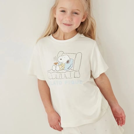 【 gelato pique 】 PKCT262490 【PEANUTS】KIDSﾜﾝﾎﾟｲﾝﾄT CRM（size 90-100）