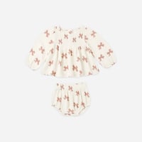 【 Rylee + Cru 】SOPHIA TOP + BLOOMER SET　PEPPERMINT BOWS