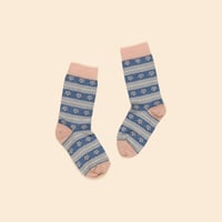 【 Apolina 】 ALPINE FLORAL ANKLE SOCK - DRIED ROSE/LAKE