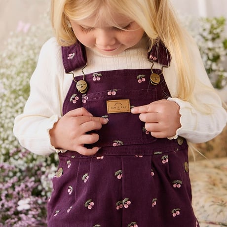 【 Jamie kay 】JKFO264063 ﾁｪﾘｰ刺繍ｵｰﾊﾞｰｵｰﾙCherry WINE（size 90,100,110,120）