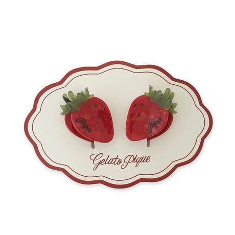 【 gelato pique 】 PWGA264598 ｽﾄﾛﾍﾞﾘｰﾐﾆﾍｱｸﾘｯﾌﾟｾｯﾄ RED