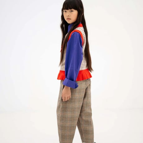 【Repose AMS】knit peplum top - firecracker red mix