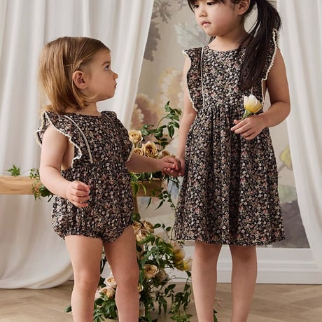 【 Jamie kay 】JKFO264139 ｺｯﾄﾝ花柄ﾜﾝﾋﾟｰｽLuca Floral BRW（size 80,90,100,110,120）
