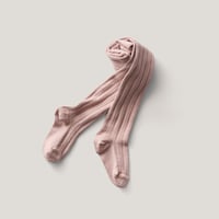【 SOOR PLOOM 】POINTELLE RIB TIGHTS, ROSE SMOKE