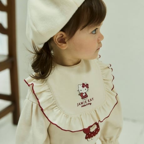 【 Jamie kay × HELLO KITTY 】JBGG264916 OCキティ刺繍フリルスタイ IVR