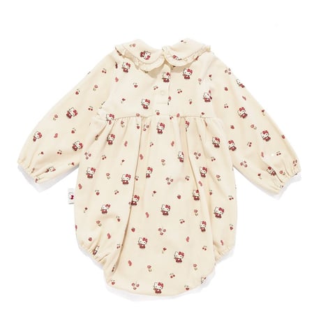 【 Jamie kay × HELLO KITTY 】JBCO264910 OC総柄プリントロンパース PNK（size 70, 80）