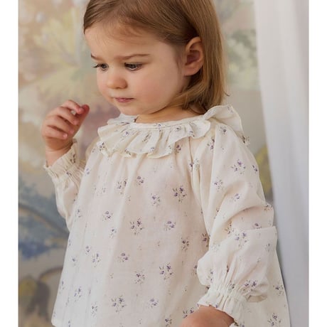 【 Jamie kay 】JKFT264142 ｺｯﾄﾝ花柄ﾌﾘﾙｶﾗｰﾄｯﾌﾟｽJade Floral OWHT（size 100）
