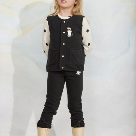 【 MINI RODINI 】Dots aop dog ls tee - Off-white