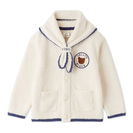 【 gelato pique 】PKNT264445 KIDSｱﾆﾏﾙﾌﾞﾚｯﾄﾞｶｰﾃﾞ&ｽｶｰﾌ CRM (size 90,100)