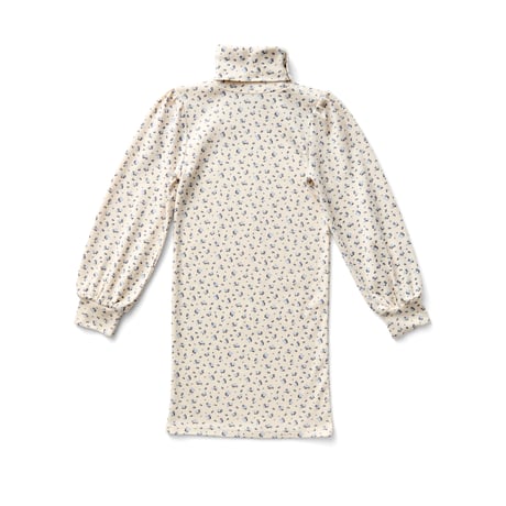 入荷後発送ご予約商品【 SOOR PLOOM 】POUF TURTLENECK DRESS, CALICO PRINT, POWDER