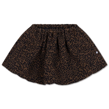 【Repose AMS】balloon mini skirt - chocolate leopard acquard