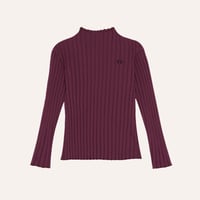 【The Campamento】 Burgundy Rib Tshirt - Burgundy