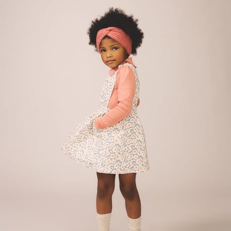【 SOOR PLOOM 】TIPPI PINAFORE, MUMS PRINT, POWDER