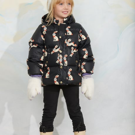 【 MINI RODINI 】Faux fur mittens - Off-white