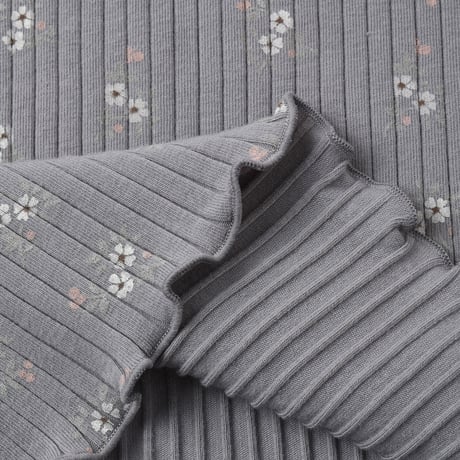 【 Rylee + Cru 】RIBBED LONG SLEEVE TOP SLATE BLOOM