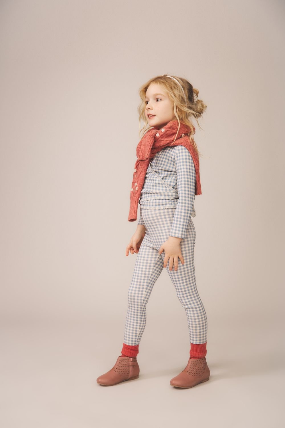 入荷後発送ご予約商品【 SOOR PLOOM 】WRAP TEE, GINGHAM PRINT