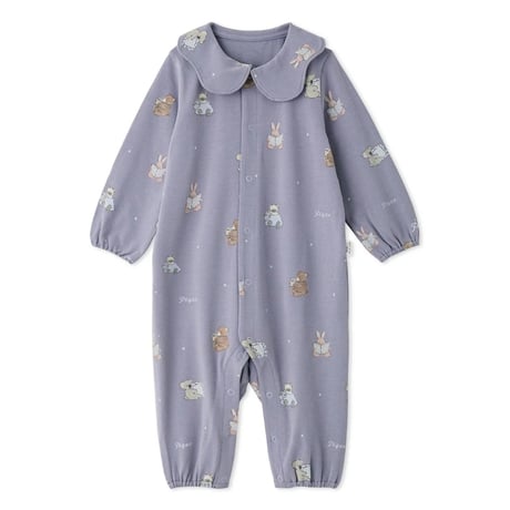 【 gelato pique 】 PBCO264426 BABYおやすみｱﾆﾏﾙ柄ﾛﾝﾊﾟｰｽ IVR（size 70, 80）