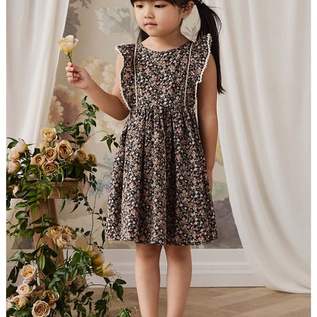 【 Jamie kay 】JKFO264139 ｺｯﾄﾝ花柄ﾜﾝﾋﾟｰｽLuca Floral BRW（size 80,90,100,110,120）