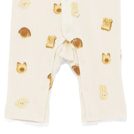 【 gelato pique 】PBCO264481 BABYｱﾆﾏﾙﾌﾞﾚｯﾄﾞ柄ﾛﾝﾊﾟｰｽ CRM (size 70, 80)