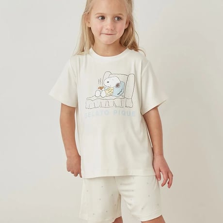 【 gelato pique 】 PKCT262490 【PEANUTS】KIDSﾜﾝﾎﾟｲﾝﾄT CRM（size 90-100）