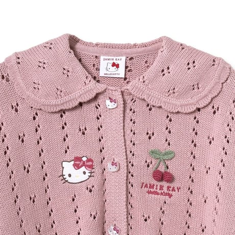 【 Jamie kay ×HELLO KITTY】 JBNT264907 ﾓﾁｰﾌ付きﾆｯﾄﾎﾟﾝﾁｮ IVR（size 70~90）