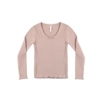 【 Rylee + Cru 】RIBBED LONG SLEEVE ROSEWOOD