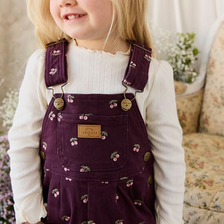 【 Jamie kay 】JKFO264063 ﾁｪﾘｰ刺繍ｵｰﾊﾞｰｵｰﾙCherry WINE（size 90,100,110,120）