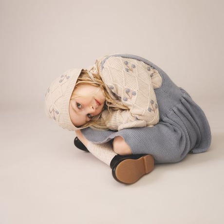 【 SOOR PLOOM 】HEART KNEE SOCK, LINEN / ROSE SMOKE（単品販売）