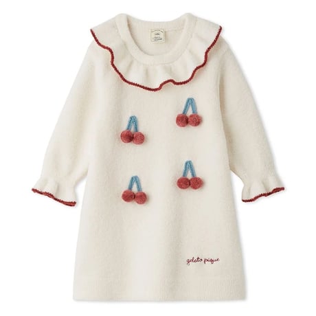 【 gelato pique 】PKNO264432 KIDSｴｱﾘｰﾓｺﾁｪﾘｰﾜﾝﾋﾟｰｽ IVR（size 90, 100）
