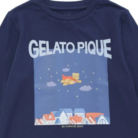 【 gelato pique 】PKCT264473 KIDSﾋｰﾛｰﾍﾞｱﾜﾝﾎﾟﾛﾝｸﾞTｼｬﾂNVY(size 100~110)