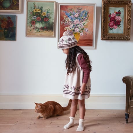 【 little cotton clothes 】Organic Pointelle T-shirt Redcurrant