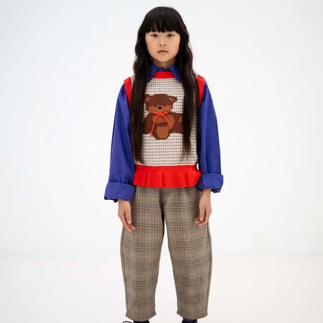 【Repose AMS】knit peplum top - firecracker red mix