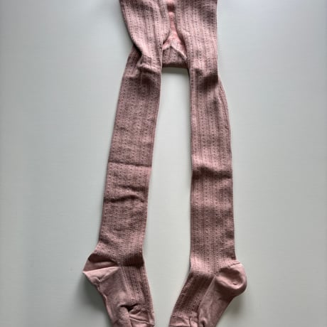 【 SOOR PLOOM 】POINTELLE RIB TIGHTS, ROSE SMOKE