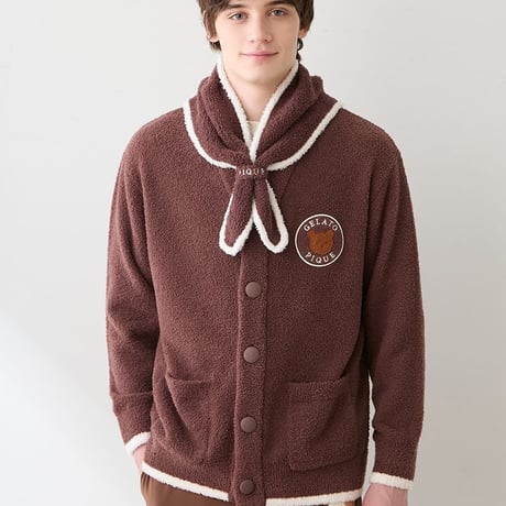 【 gelato pique 】PMNT264085 HOMMEﾍﾞﾋﾞ ｱﾆﾏﾙﾌﾞﾚｯﾄﾞｶｰﾃﾞ&ｽｶｰﾌ BRW (size M)