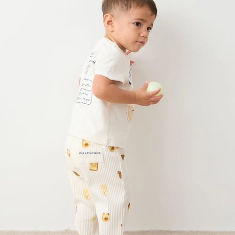 【 gelato pique 】PBCT264478 BABYｱﾆﾏﾙﾌﾞﾚｯﾄﾞﾜﾝﾎﾟｲﾝﾄTｼｬﾂ CRM (size 80)