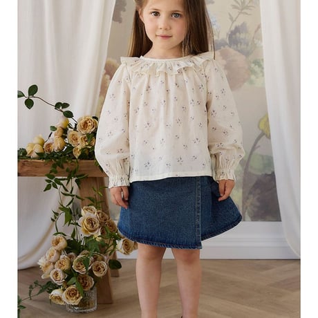 【 Jamie kay 】JKFT264142 ｺｯﾄﾝ花柄ﾌﾘﾙｶﾗｰﾄｯﾌﾟｽJade Floral OWHT（size 100）