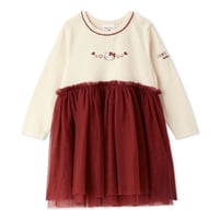 【 Jamie kay ×HELLO KITTY】 JKCO264912 キティ刺繍チュールワンピース RED（size 80~120）