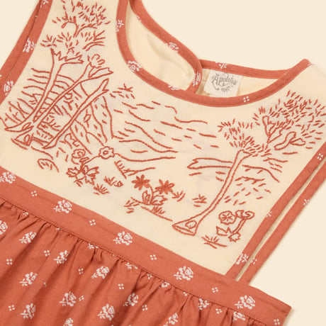 【 Apolina 】 BIBI HAND EMBROIDERED PINAFORE - MOUNTAIN CALICO JAM