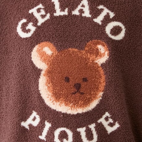 【 gelato pique 】PMNT264086 HOMMEﾍﾞﾋﾞﾓｺｱﾆﾏﾙﾌﾞﾚｯﾄﾞｼﾞｬｶﾞｰﾄﾞﾌﾟﾙｵｰﾊﾞｰ BRW (size M)