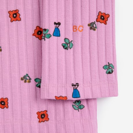 【BOBO CHOSES】 Blossom all over turtleneck T-shirt