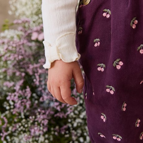 【 Jamie kay 】JKFO264063 ﾁｪﾘｰ刺繍ｵｰﾊﾞｰｵｰﾙCherry WINE（size 90,100,110,120）