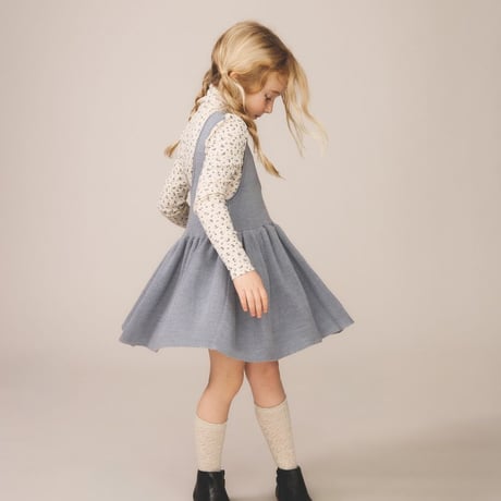 【 SOOR PLOOM 】HEART KNEE SOCK, LINEN / ROSE SMOKE（単品販売）