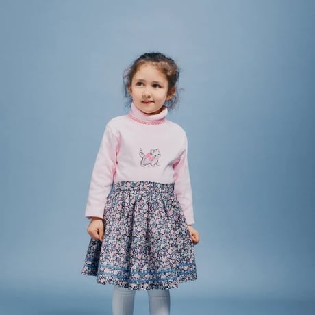 【Bebe Organic】Lucy Turtleneck - Rose Bow Kitty