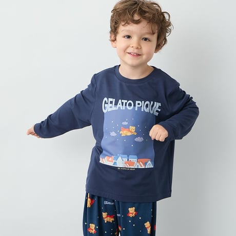 【 gelato pique 】PKCT264473 KIDSﾋｰﾛｰﾍﾞｱﾜﾝﾎﾟﾛﾝｸﾞTｼｬﾂNVY(size 100~110)
