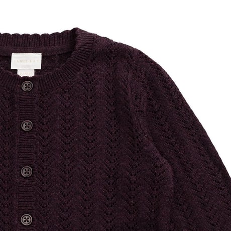 【 Jamie kay 】JKNT264073 ニットカーディガン Antique Bronze/Blackcurrant PPL（size 90~120）
