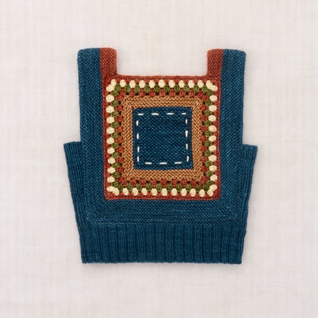 【Misha&Puff】 RUNNING STITCH TANK (MARINE BLUE)（4Y,6Y）