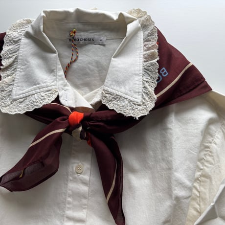 【BOBO CHOSES ADULT 】Lace ending poplin shirt　M ,L